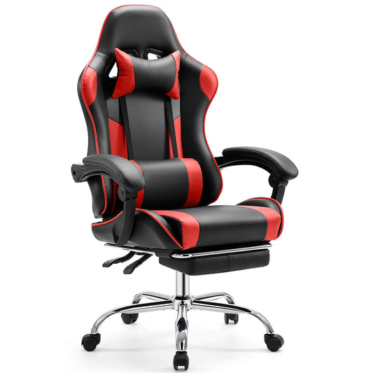 JHK Ergonomic Racing Gaming Chair – Adjustable Swivel PU Leather Chair with Headrest & Lumbar Support