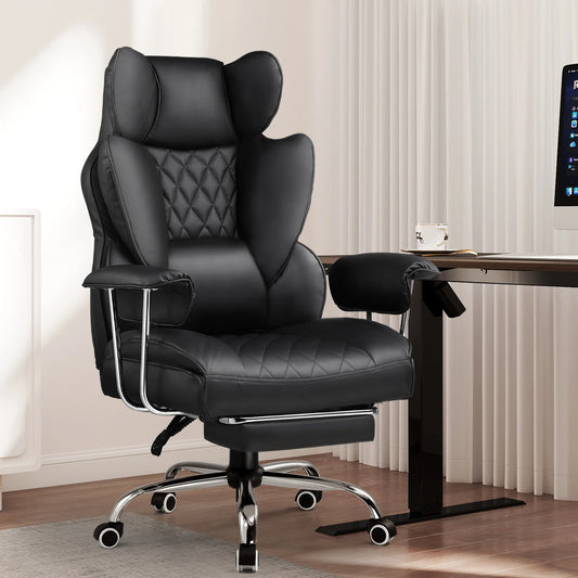Big & Tall Gaming Chair – Pocket Spring Lumbar Support, Ergonomic Office Chair with Footrest