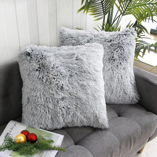 Luxury Faux Fur Throw Pillow Cover – Soft Fluffy Cushion Case for Sofa & Bed (45×45 cm)