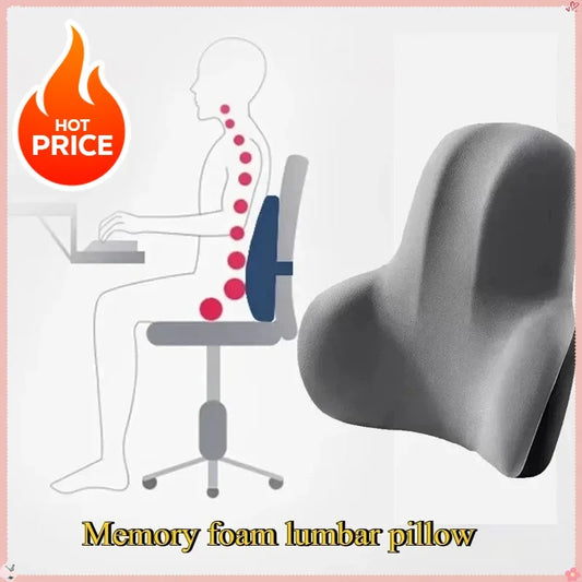 New Lumbar Back Cushion with Memory Foam – Multi-Scene Support for Car, Office, Gaming & Home