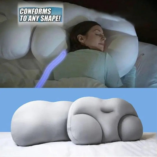 Egg-Shaped Memory Foam Cloud Pillow – 3D Ergonomic Support for Neck, Back & Full-Body Comfort