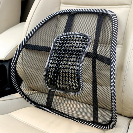 Car Seat Mesh Lumbar Support Cushion – Breathable Back Support with Massage Nodes for Office Chairs, Cars, Home & Travel