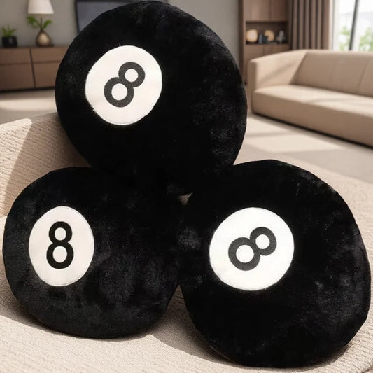 8 Ball Plush Pillow – Soft Decorative Round Cushion for Sofa, Bed & Home Décor