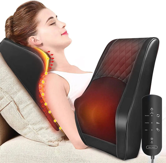 Masgre 3D Kneading Back Massager with Heat – Full Back, Neck, Shoulder & Leg Massage Pillow for Deep Relaxation & Pain Relief
